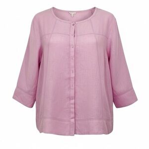 Eileen Fisher Irish Linen Blouse Pink